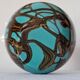 Vintage Czech multicoloured blown glass ball vase