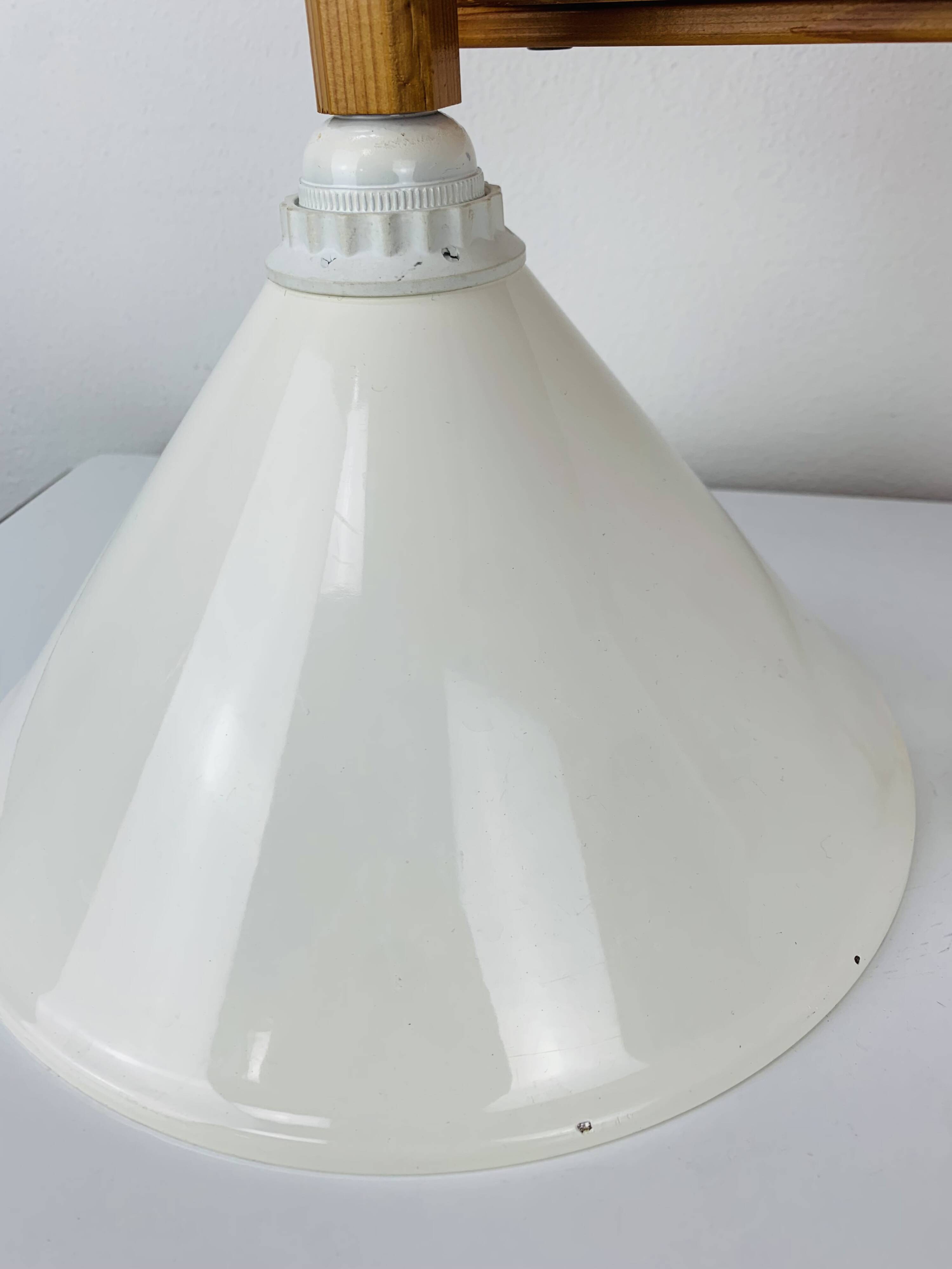 Vintage Ikea pine accordion folding wall lamp, 1980s