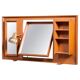Vintage Freestanding Teak Mirror with Lamp, 1960s