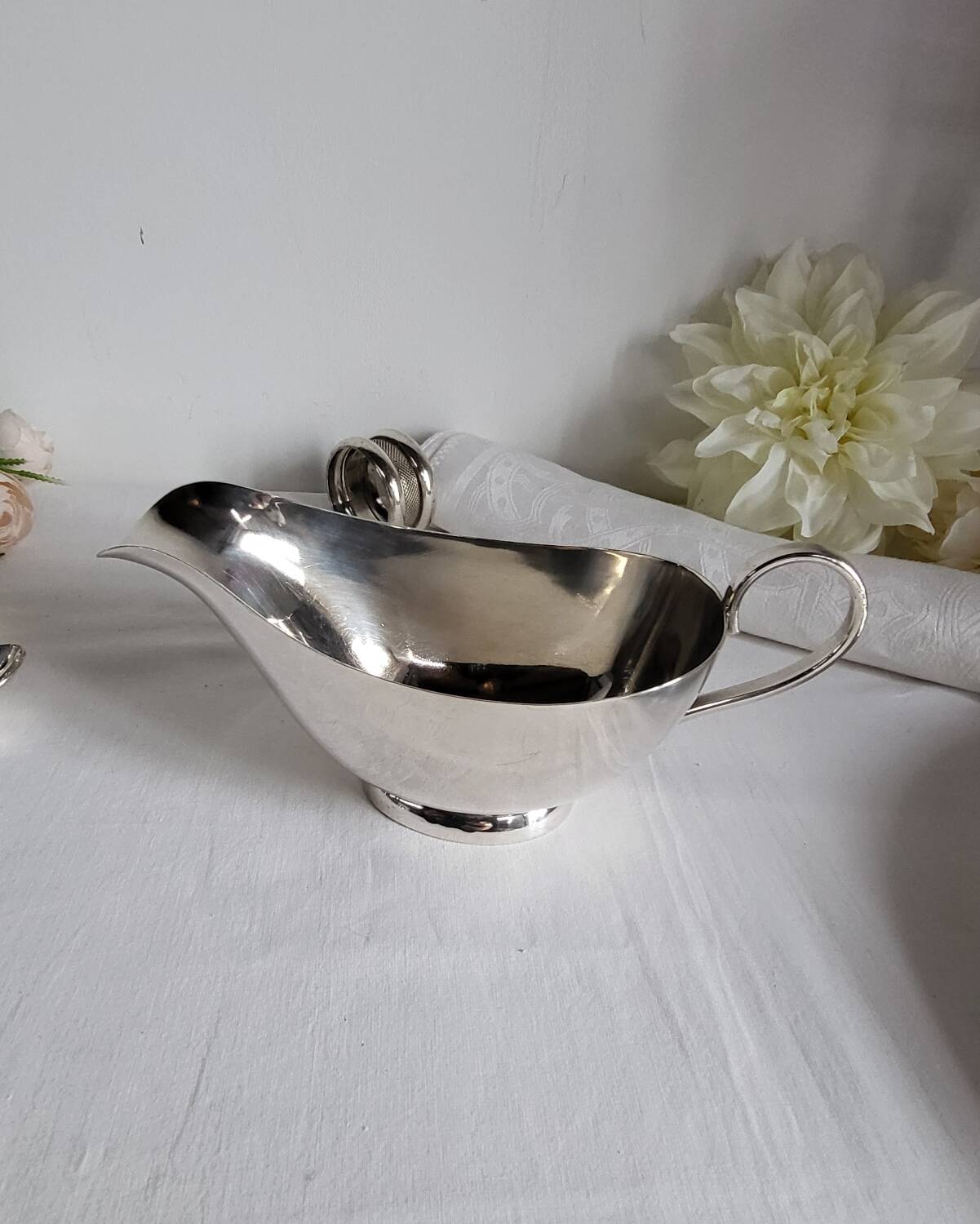 Silver-plated sauce boat