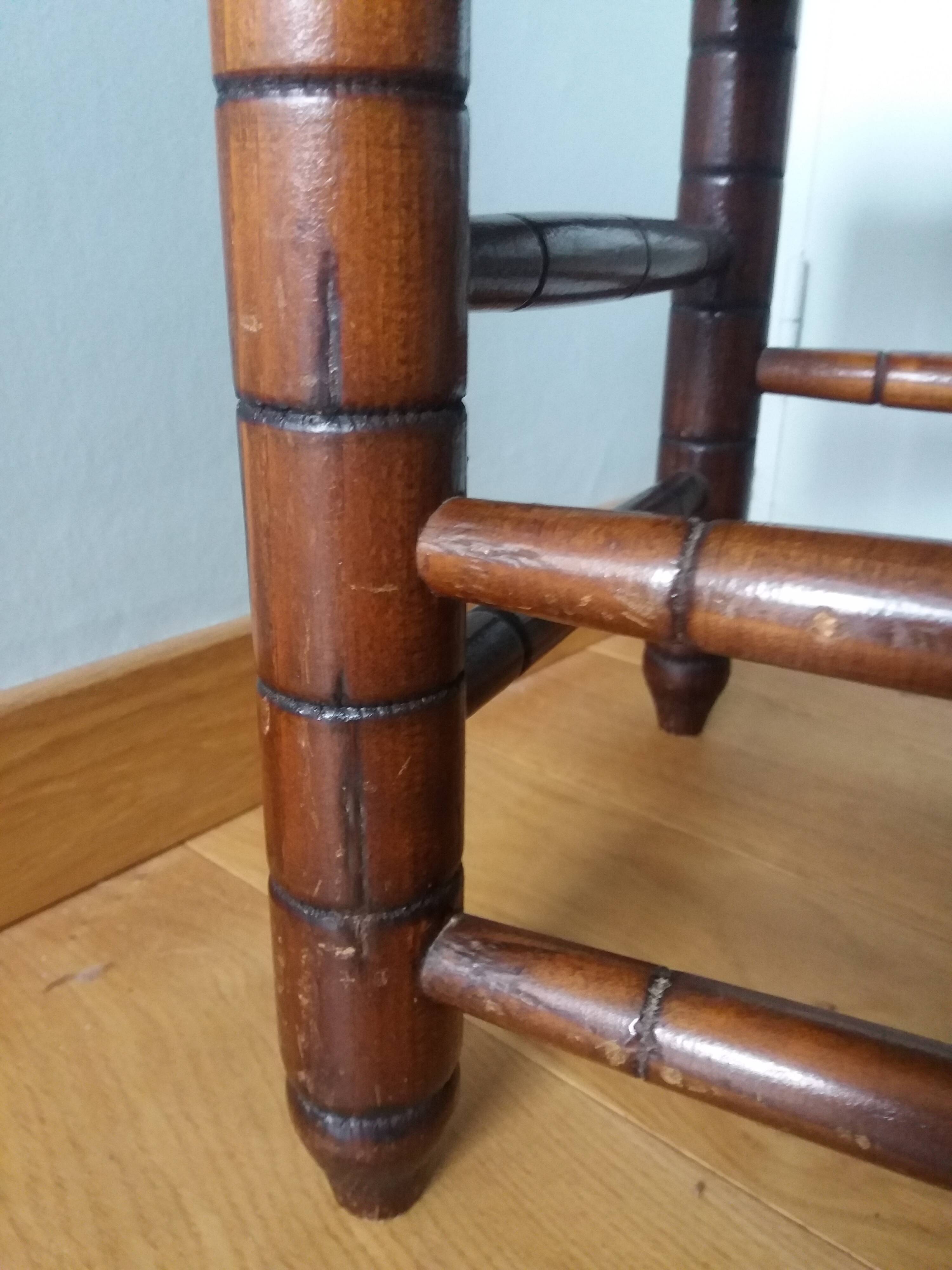 Wooden and rope stool