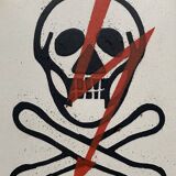 Old skull death head danger email plate