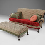 Extra large Victorian sofa and ottoman 1890