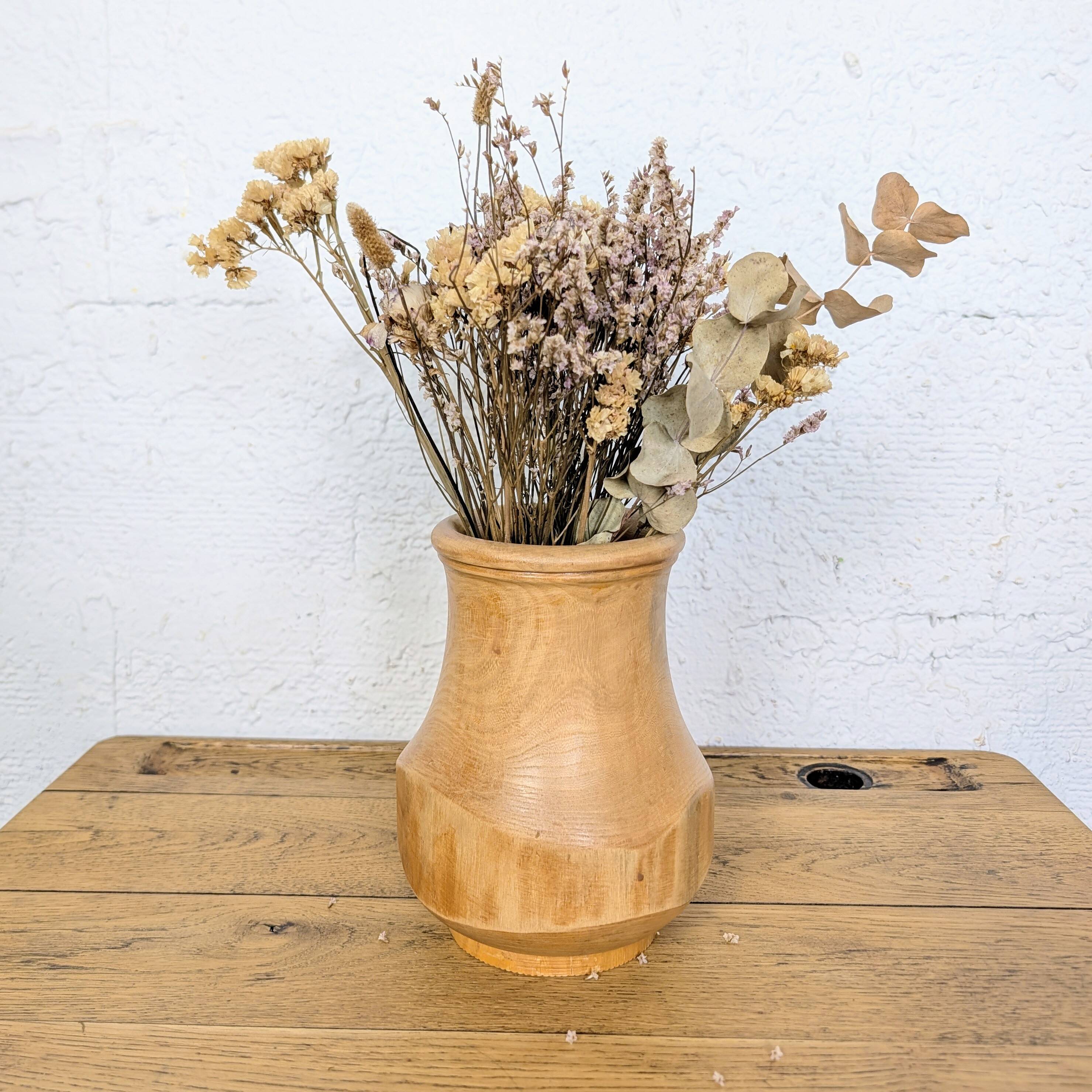 Turned wooden vase