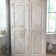 Antique wardrobe in patinated pine