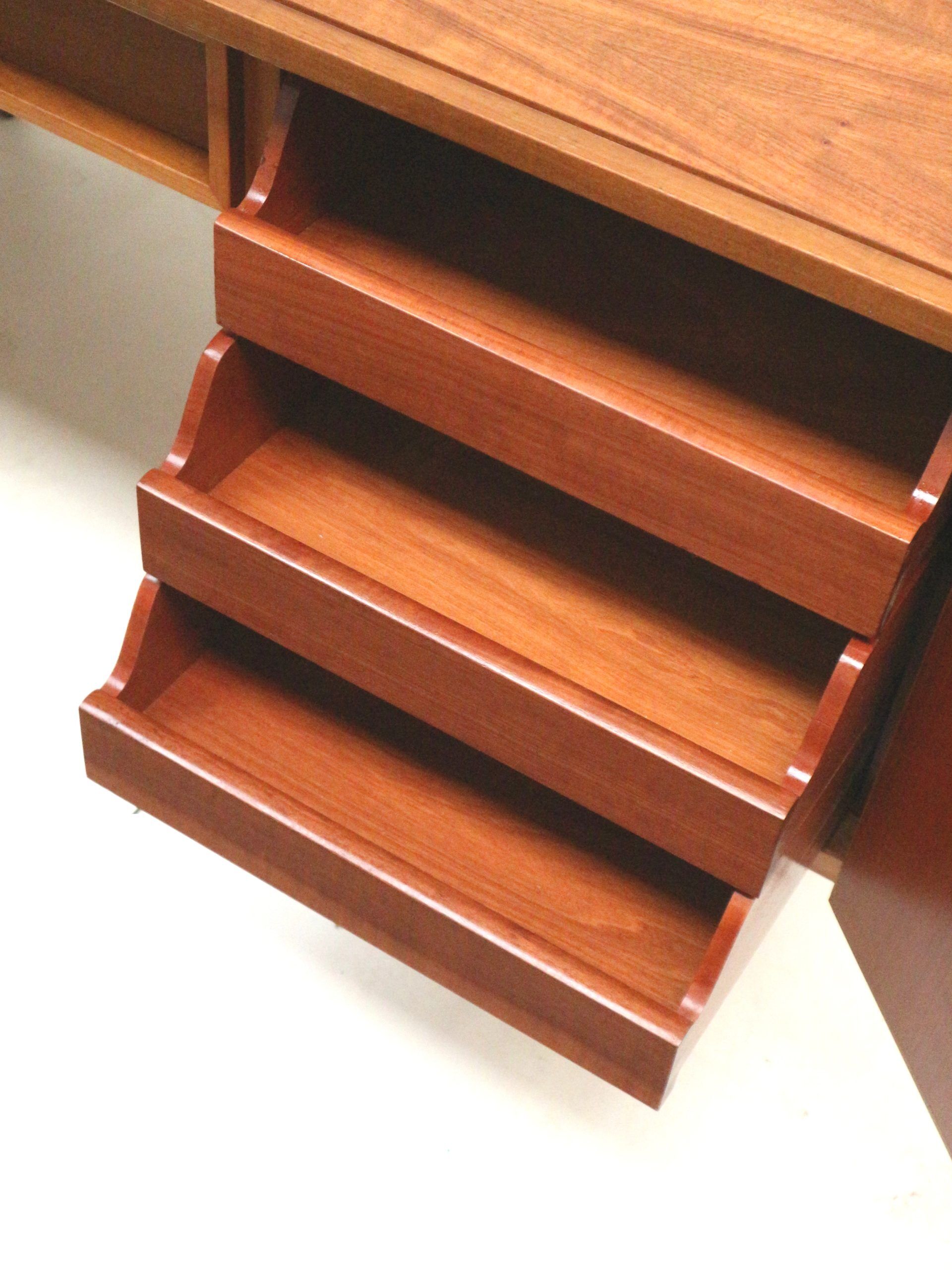 Vintage desk/executive desk with doors and drawers from the 1960s