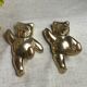 Solid brass panda-shaped wall hooks