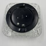 Square molded glass ceiling light with relief