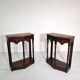 Pair of English 1920s carved oak sidetables