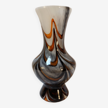 Murano Vase by Carlo Moretti - Marbled Florence Opaline - 70s