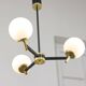 Mid-century italian brass and opaline chandelier