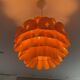 Scandinavian style orange acrylic hanging lamp by Bonita, 1970s