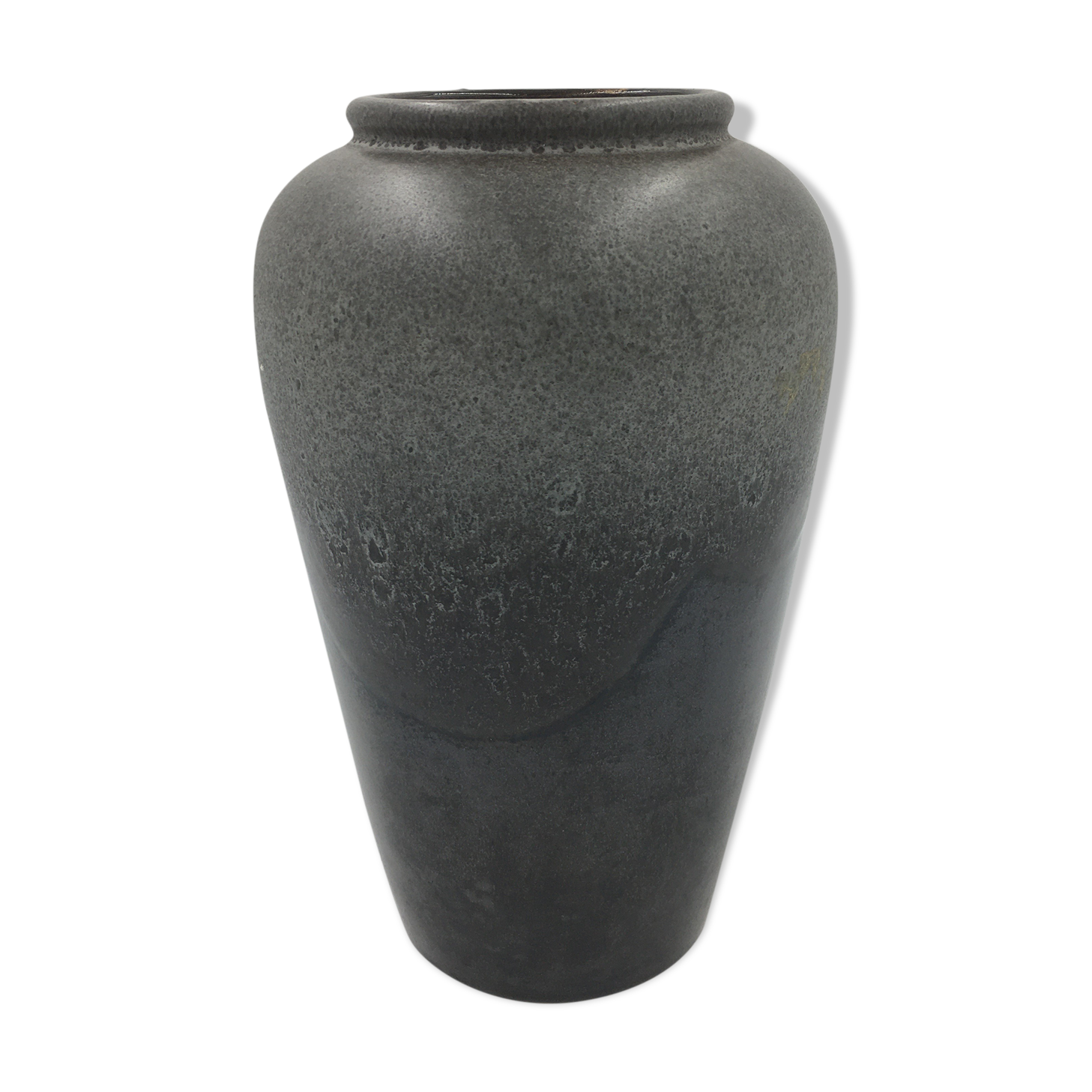Brown and light grey ceramic vase