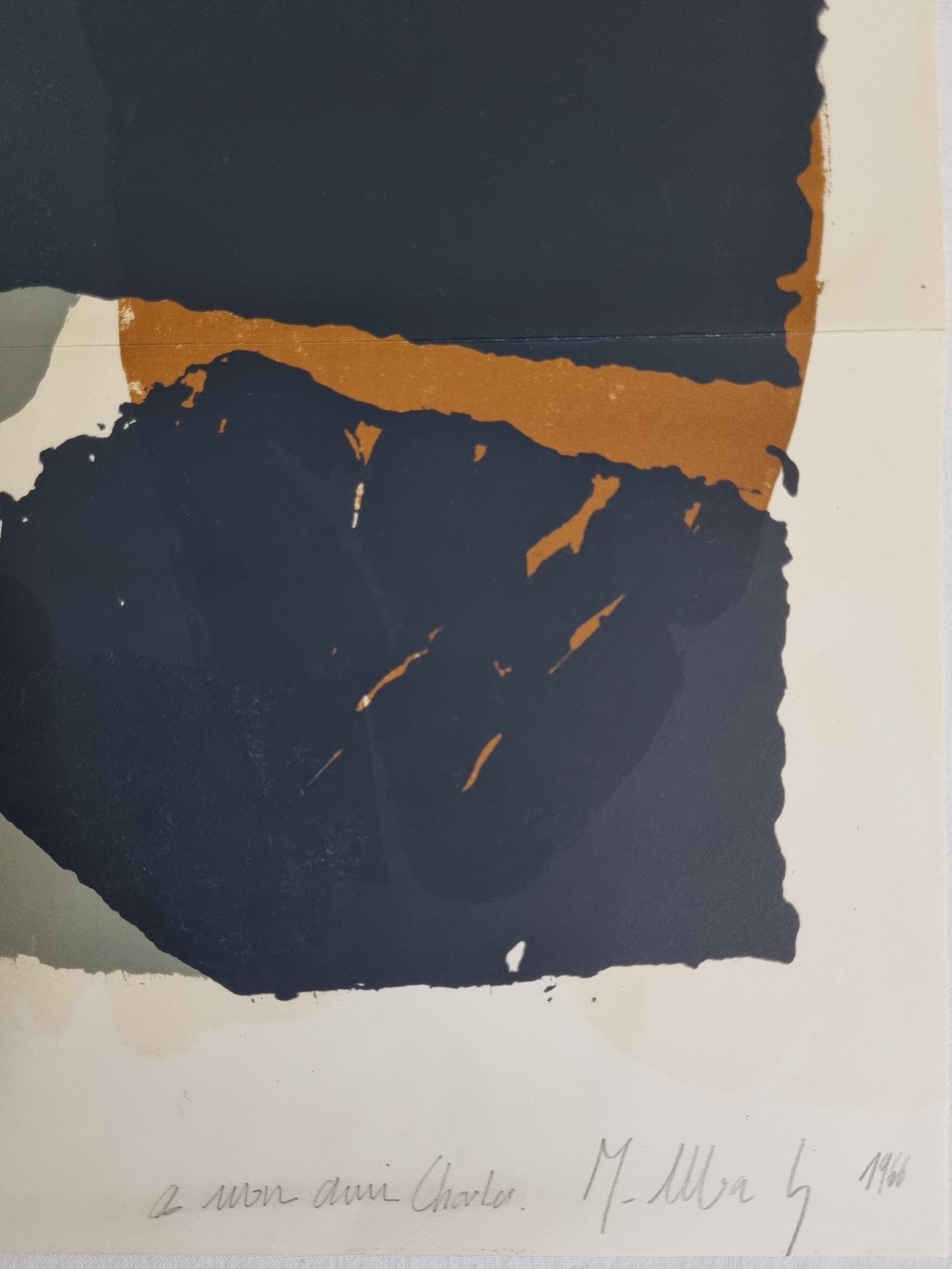 Lithographic poster after Roaul Ubac, 1966, signed, 60 x 60 cm