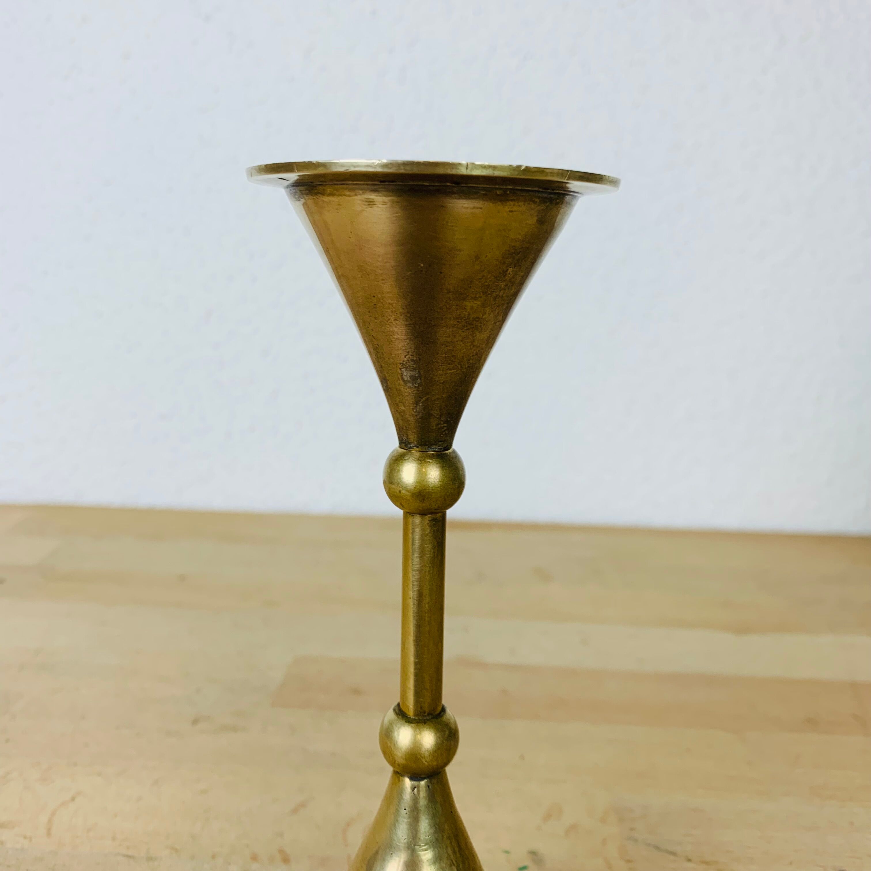Scandinavian brass candle holder