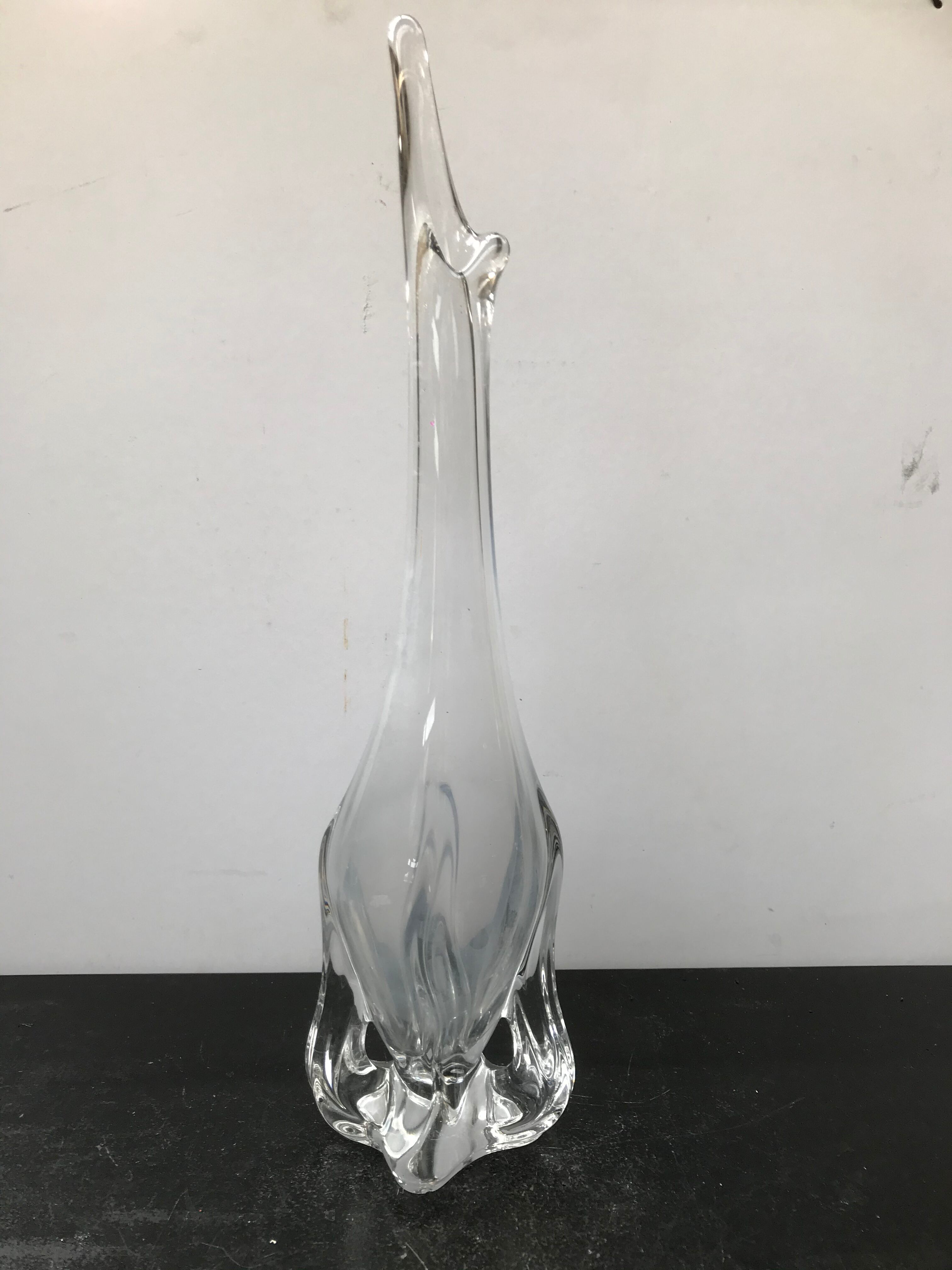 Former vase soliflore cristal de Vannes vintage