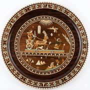 Vintage oriental coffee table in marquetry and mother-of-pearl – Unique piece