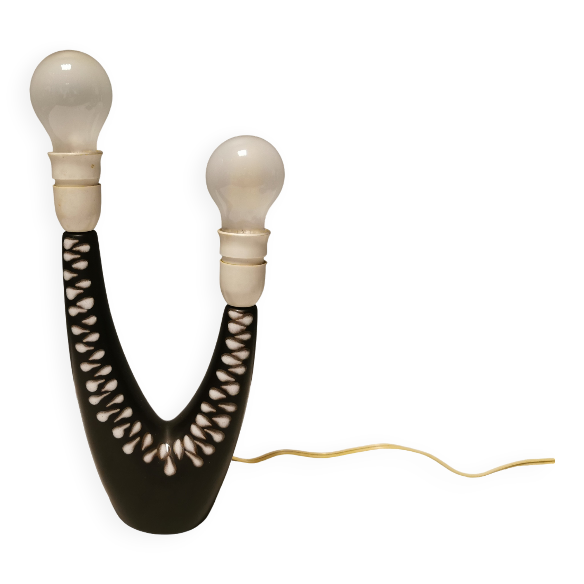 Table lamp with two light sources in the Burgundia series No. 977 for Søholm Ceramics Denmark