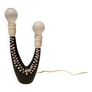 Lampe de table à deux sources lumineuses de la série Burgundia n° 977 pour Søholm Ceramics Denmark