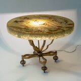Accolay side table in resin and gold-tone metal