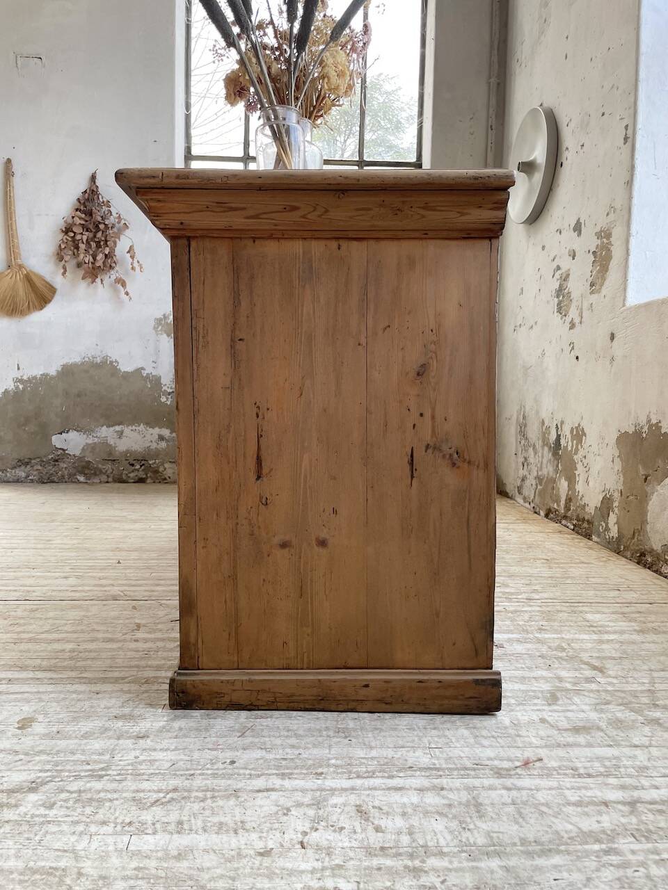 2m pine counter or central island with storage