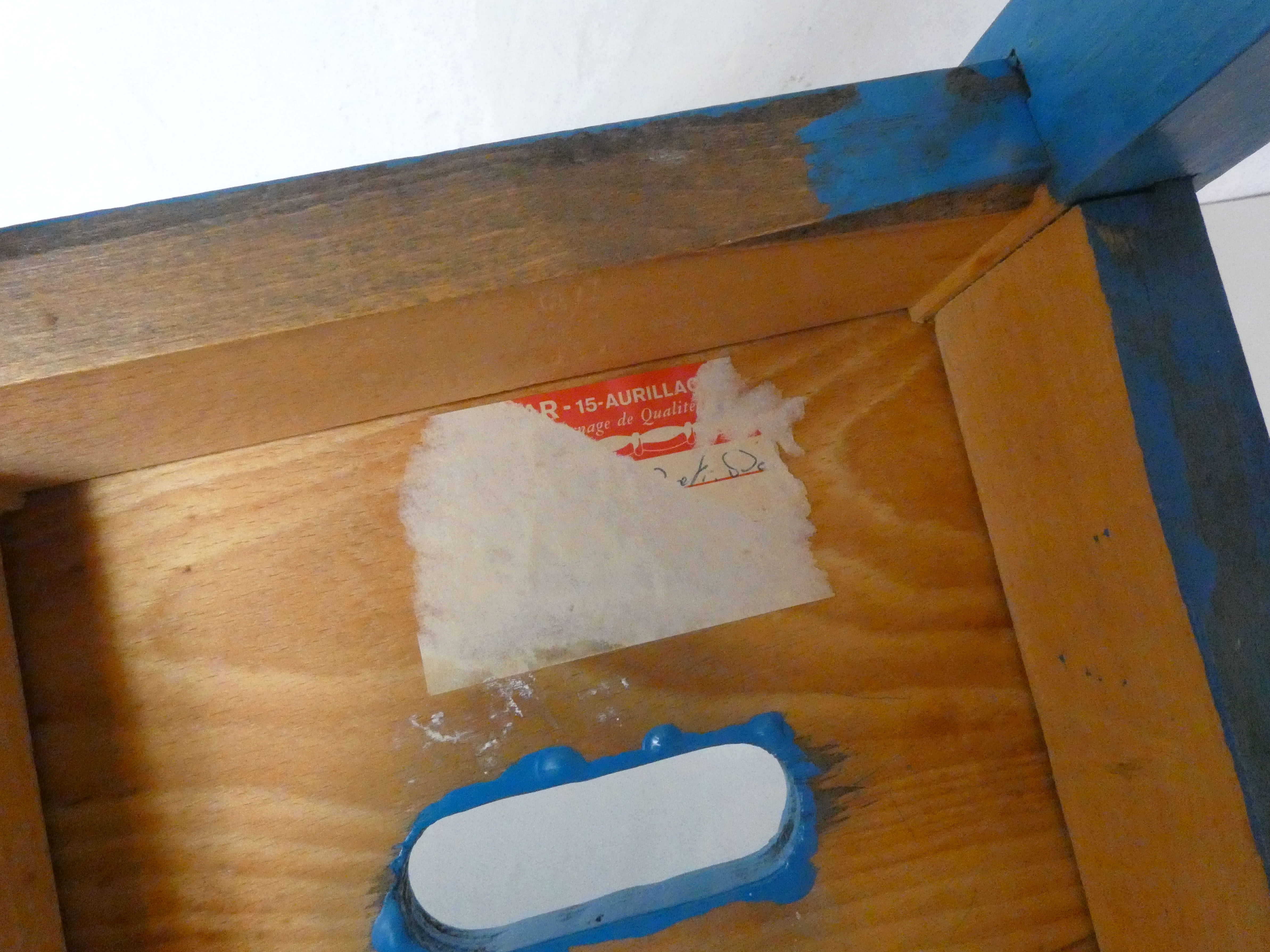 Painted wooden workshop stool