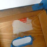 Painted wooden workshop stool