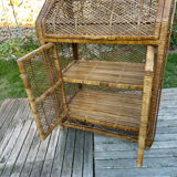 Large woven rattan shelf 🇮🇹 Vintage Italy 1970