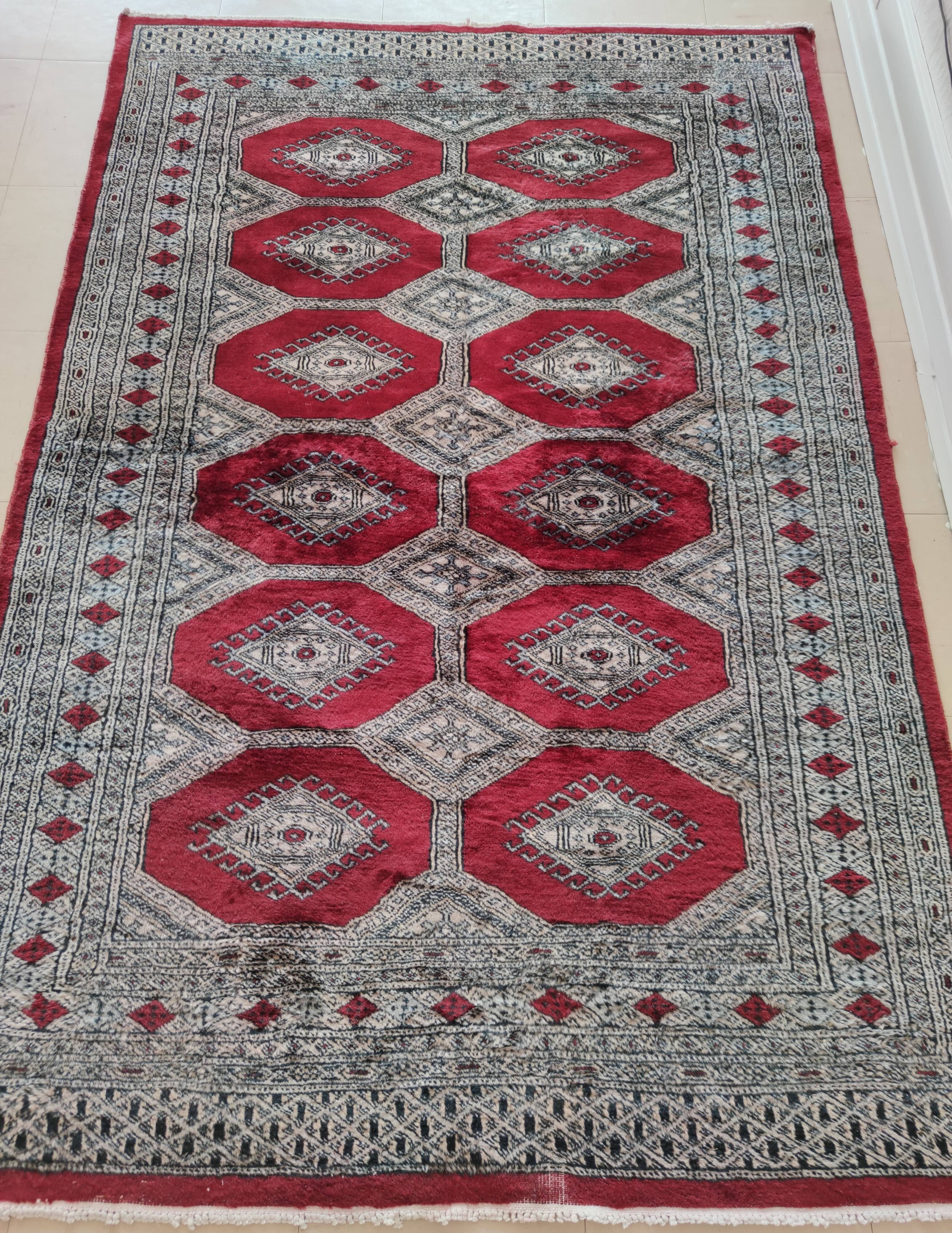 Bukhara-samarkand rug 188 x 126 cm clean tbe