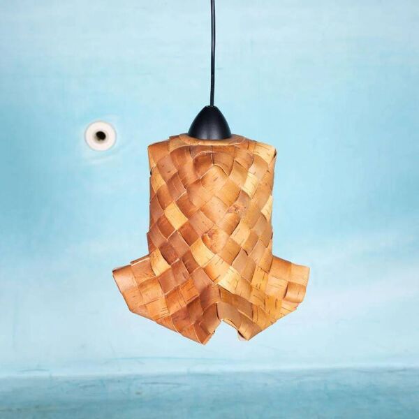 Suspension scandinave tissée Japandi, vintage