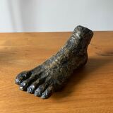 Bronze foot signed S. Gronnier and its plaster print