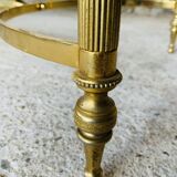 Table basse mid-century en marbre vert et laiton, 1960s