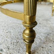 Mid-century coffee table in green marble and brass, 1960s