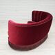 1970s, Danish 2-seater "Banana" sofa, original cherry-red velour.