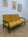 Vintage teak reupholstered Scandinavian canapé