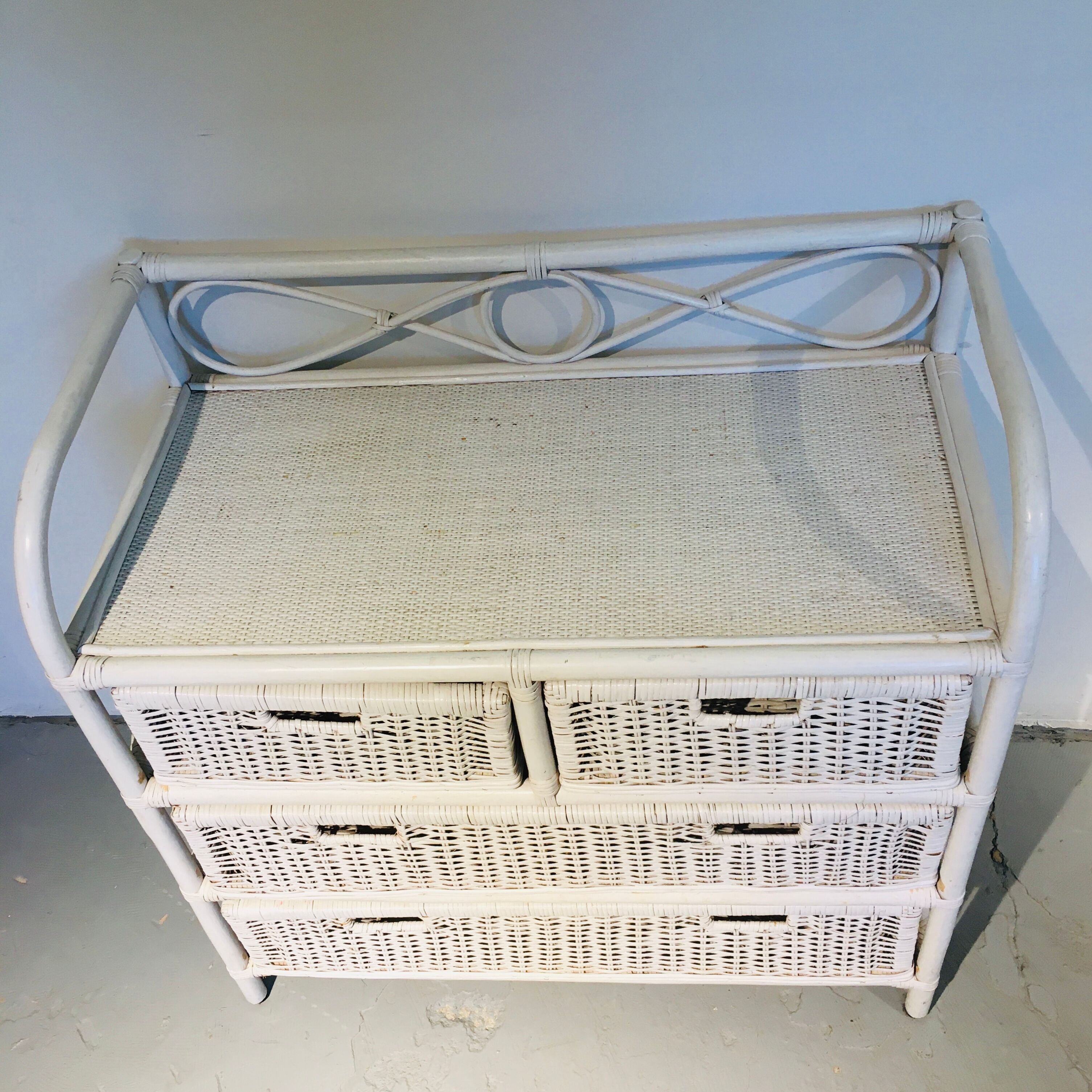Commode rotin 4 tiroirs