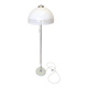Vintage 1970s Mushroom Floor Lamp: Chrome & White Plastic, Retro Lighting