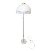 Lampadaire champignon vintage des années 1970 : chrome et plastique blanc, éclairage rétro