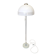 Vintage 1970s Mushroom Floor Lamp: Chrome & White Plastic, Retro Lighting