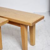 Pair of light oak benches