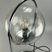 Lampe à boule de table space age design verre métal, 60s 70s