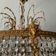 Old bronze waterfall chandelier with crystal tassels