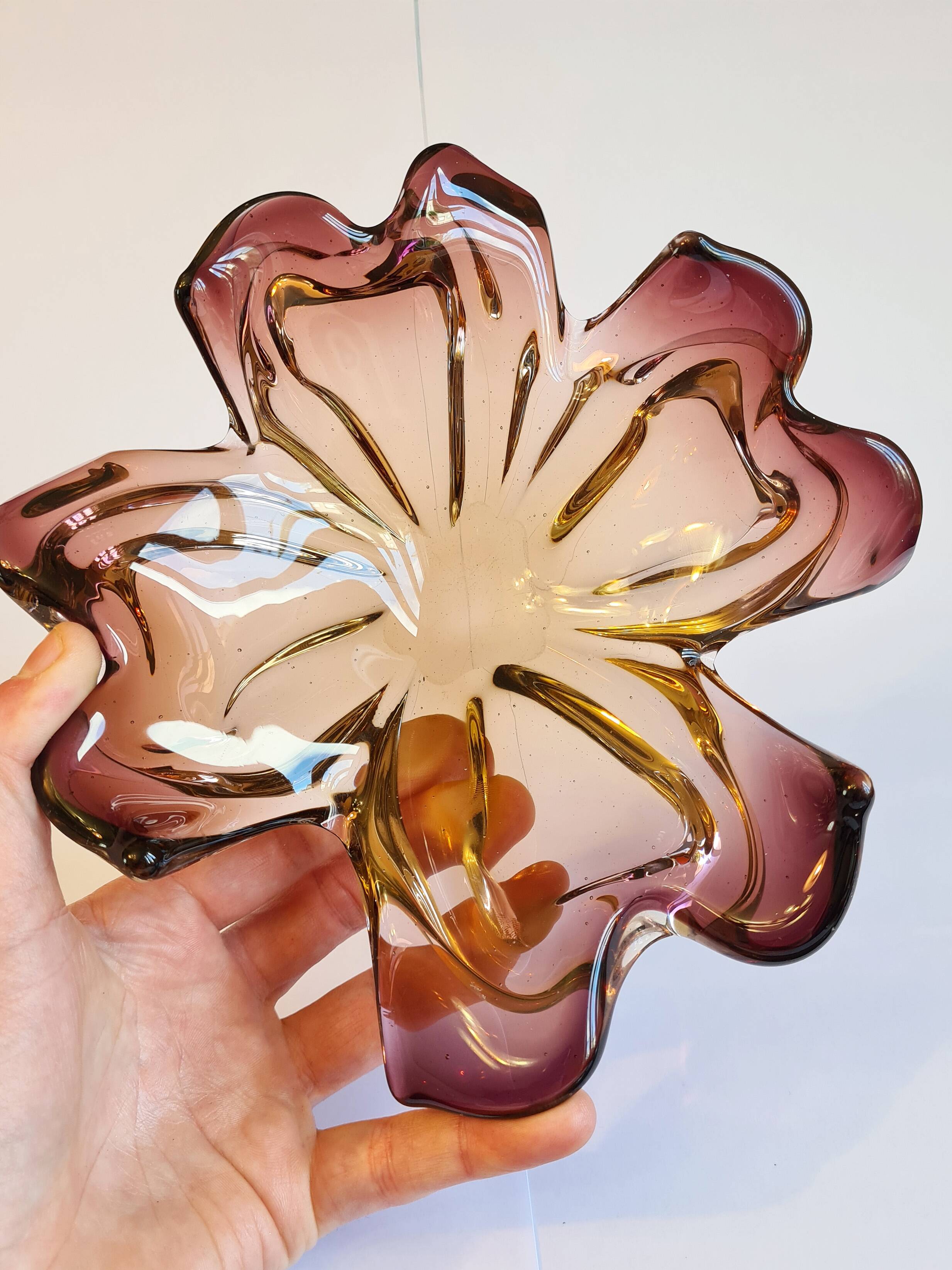 Murano pocket emptier - amber and gold
