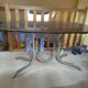 Glass and metal table from the 70s.