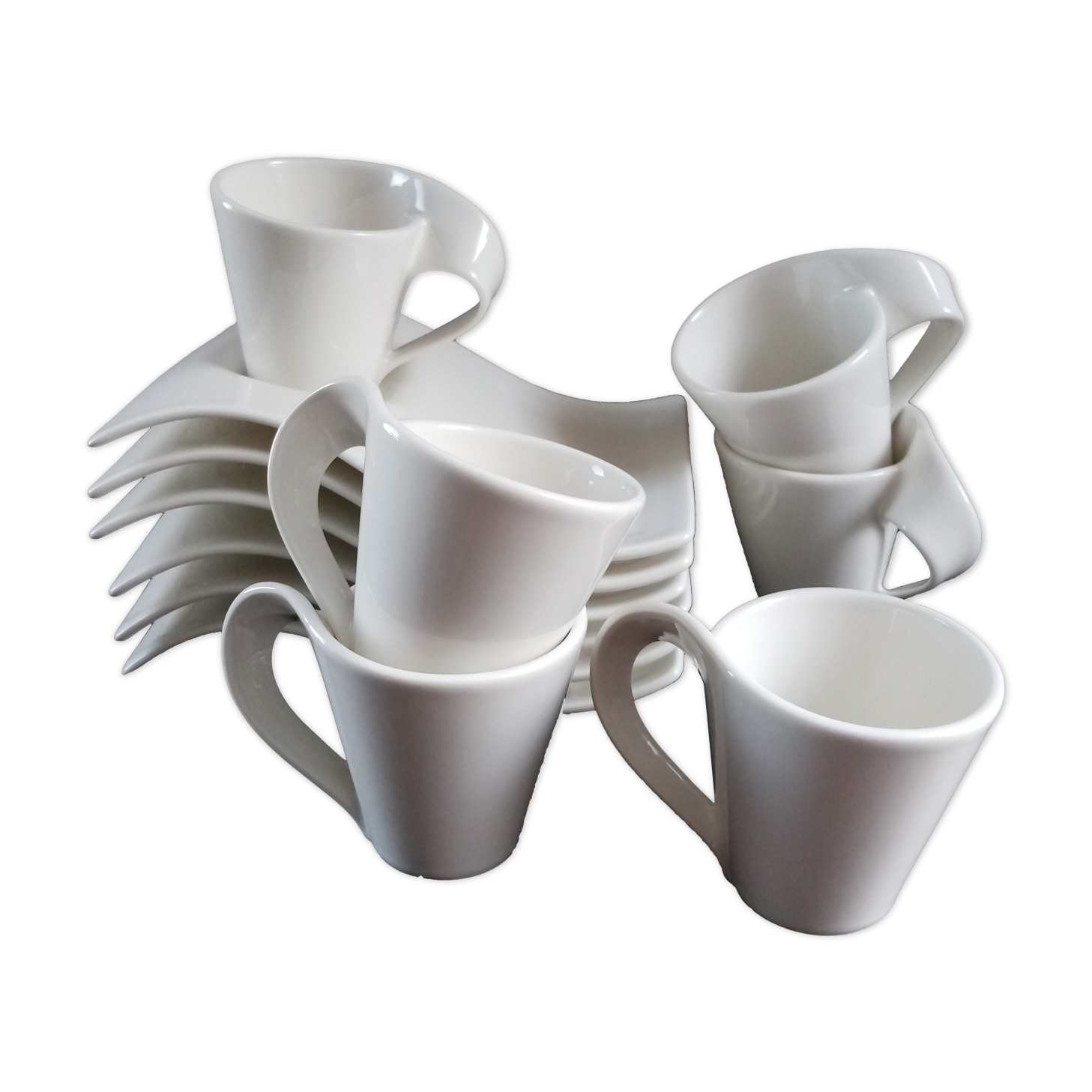 VILLEROY ET BOCH Design Naif Tasses Et Soucoupes X 3 - Laplau - le