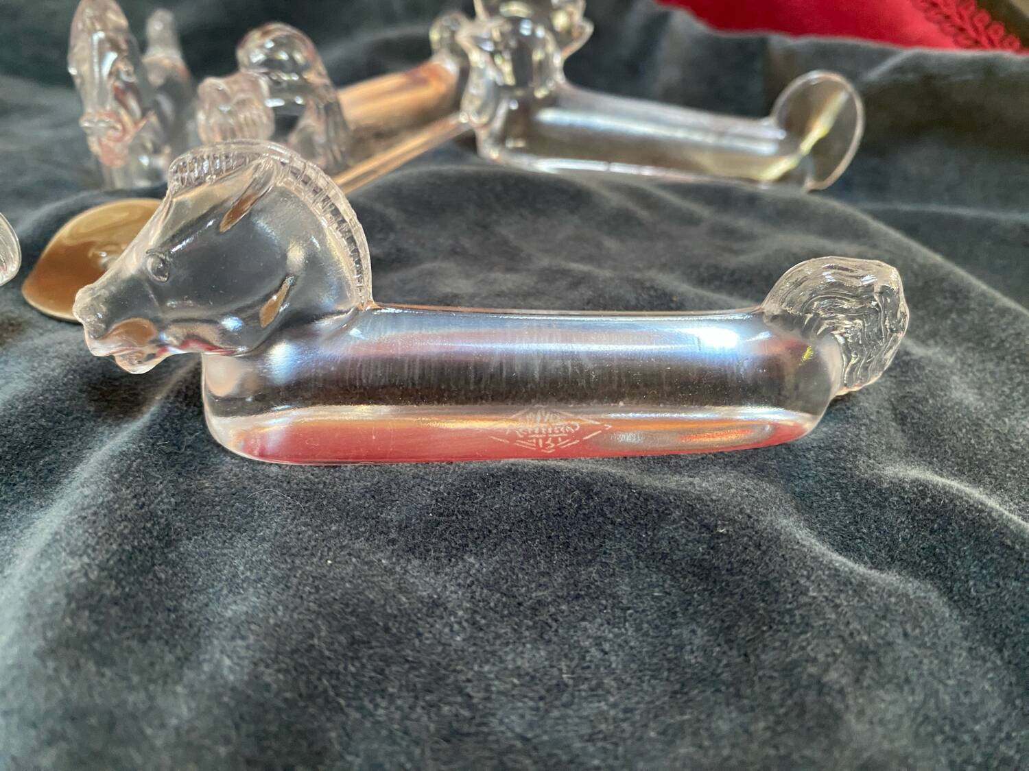 Set of 6 crystal knife rests Cristallerie Vannes