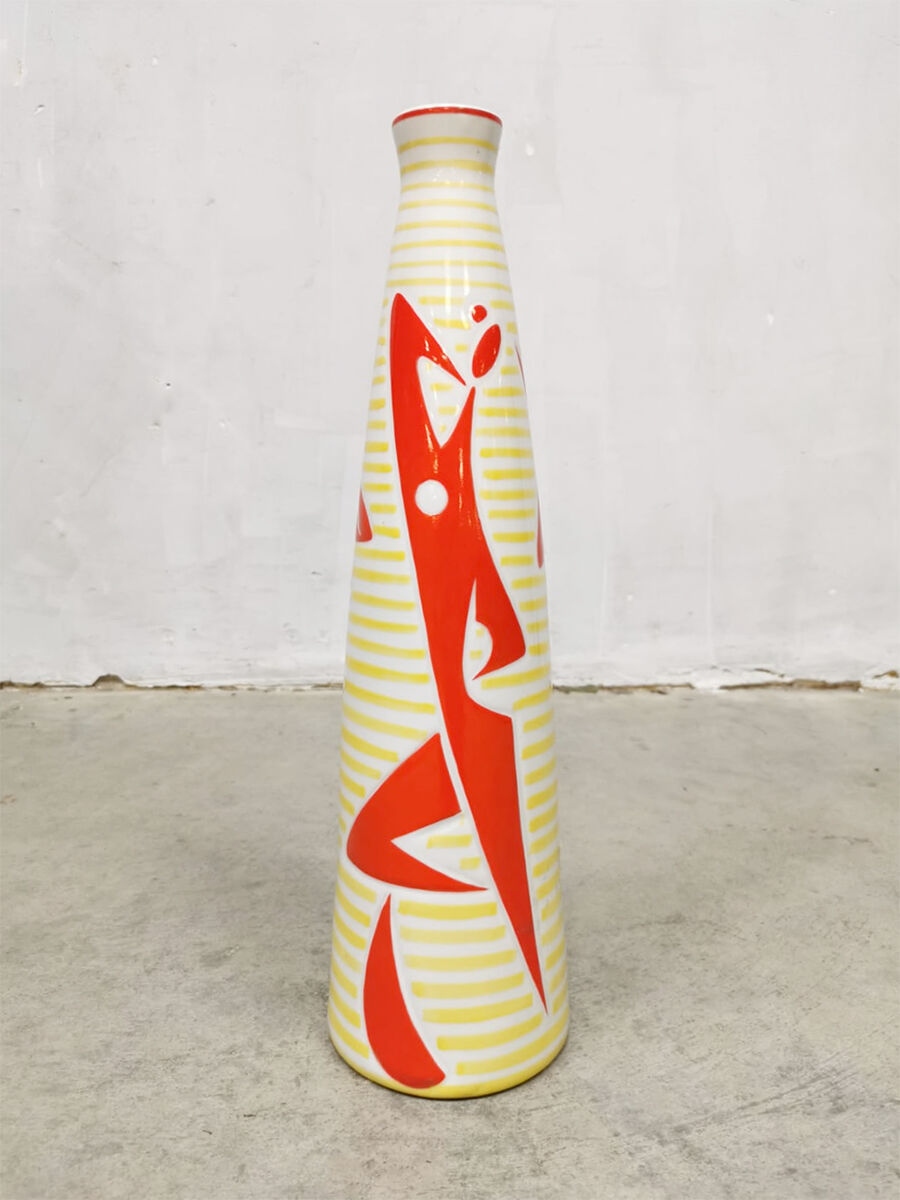 Vintage abstract ceramic vase 'Jazz Orchestra' János Török Zsolnay