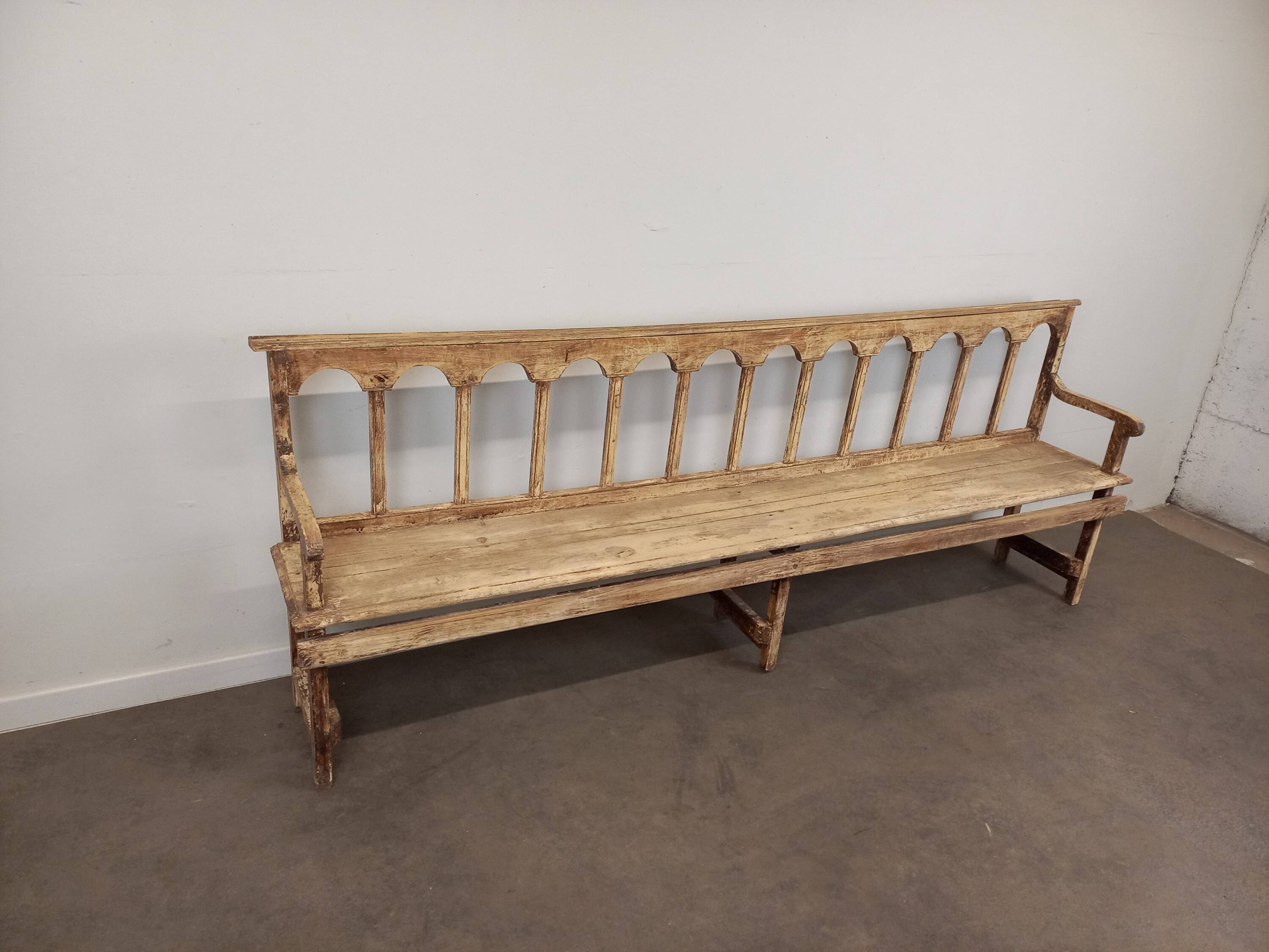 Patinated church pew