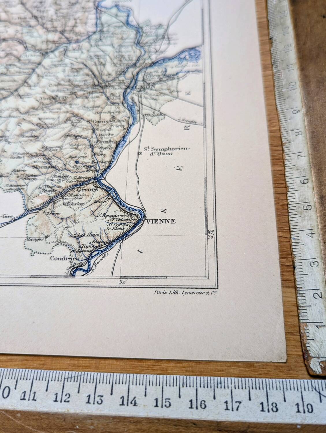 Printed in 1889, Rhône, Auvergne-Rhône-Alpes.