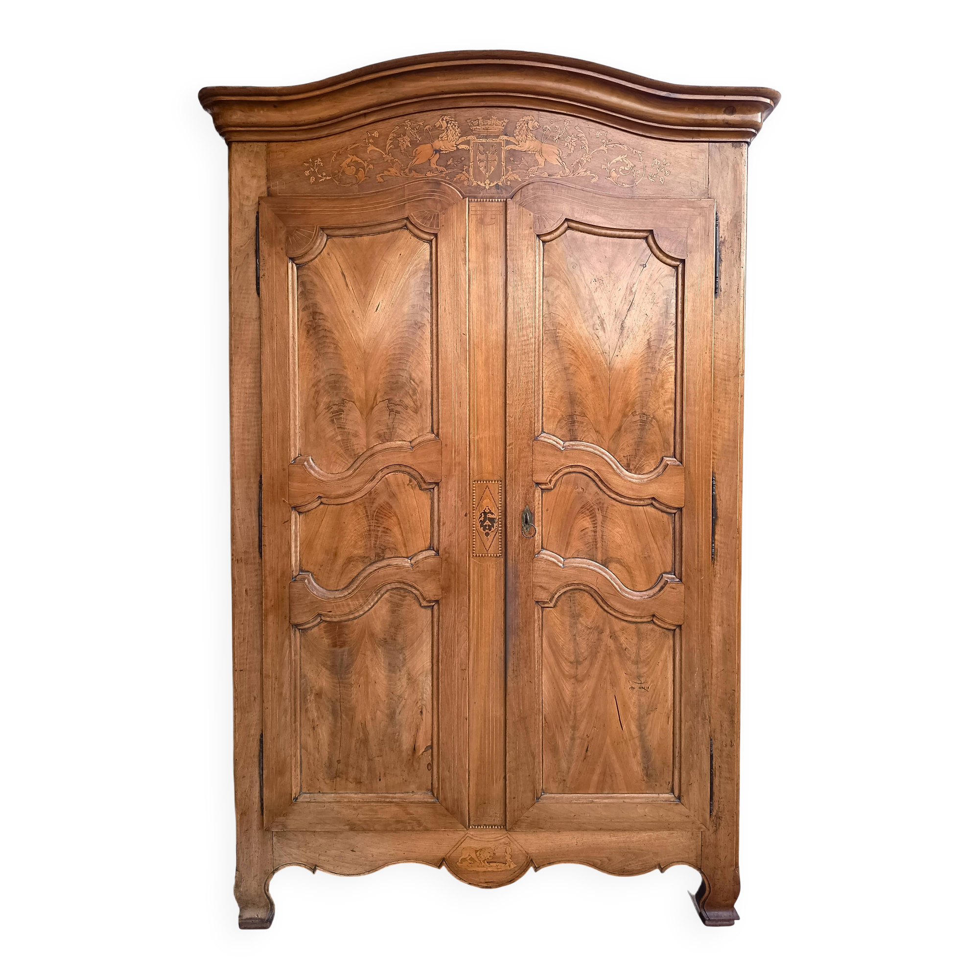 Louis XV marquetry wardrobe, 18th century period.